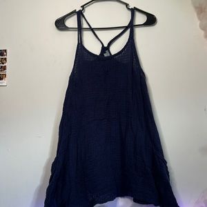 Navy double string tank top